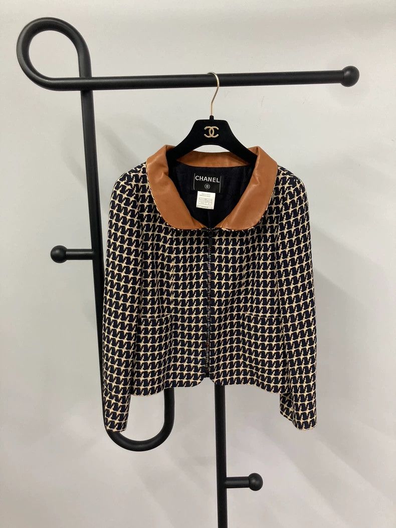 Chanel Chanel Vintage Houndstooth Collar Jacket - dmc Size US M / EU 48-50 / 2 - 1 Thumbnail