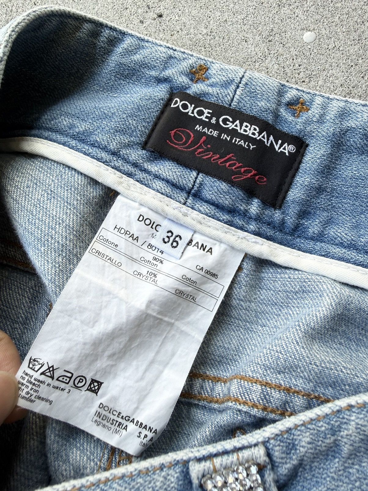 Dolce & Gabbana DOLCE&GABBANA 03SS Rhinestone DG Pockets Damage Flare Jeans Size US 28 / EU 44 - 13 Thumbnail