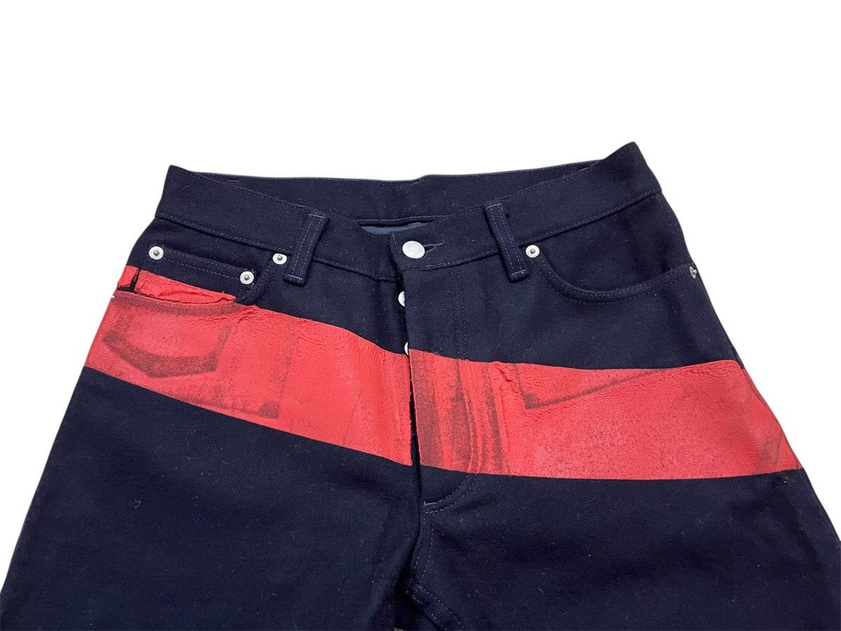 Helmut Lang Vtg Helmut Lang Archieve 1997 Red Rubber Stripe Wool Jeans Size US 31 - 3 Thumbnail