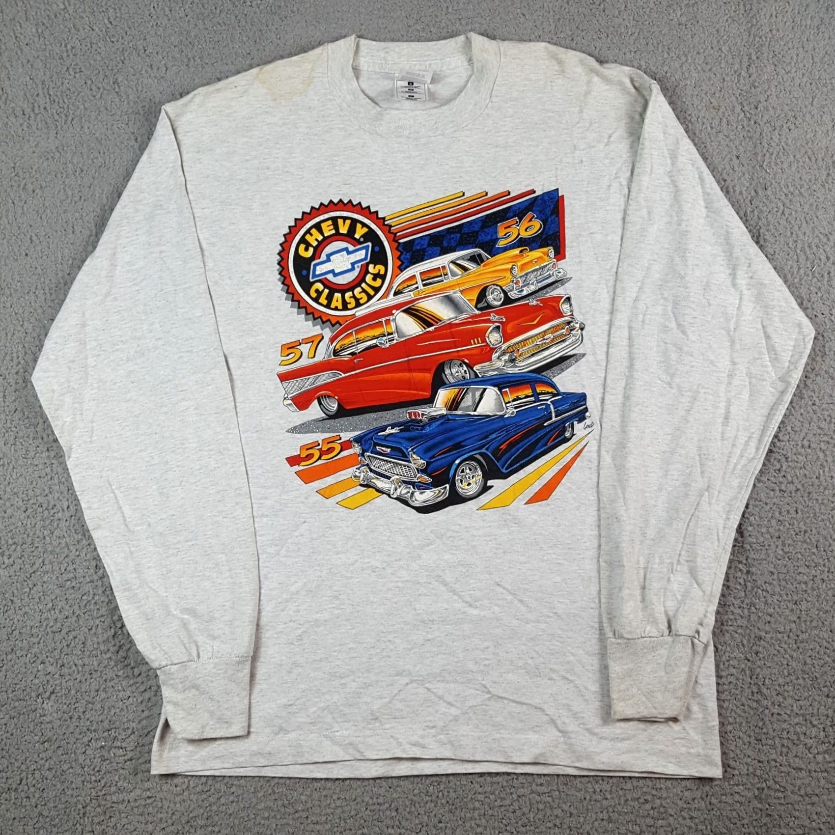 NASCAR Vintage Chevrolet T-Shirt Men XL Gray Car NASCAR Chevy Embroidered Logo 90s 2000s Retro Size US XL / EU 56 / 4 - 2 Thumbnail