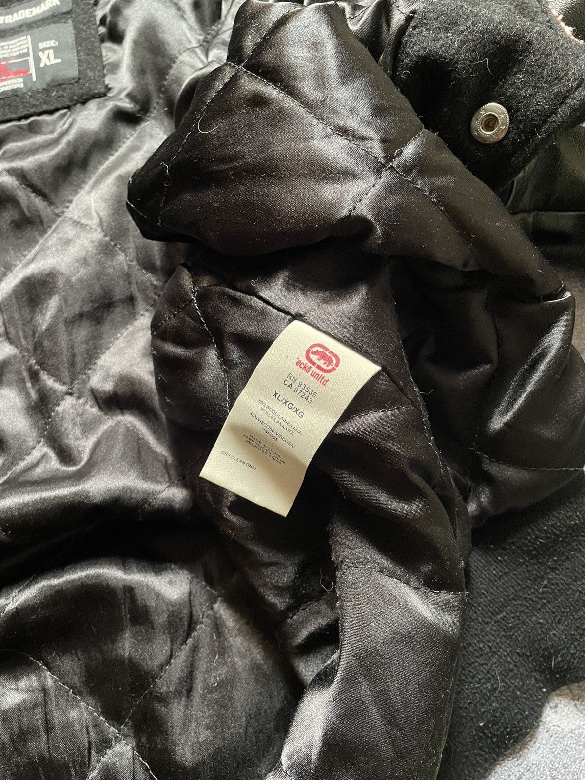 Ecko Unltd. × Vintage Vintage Ecko Unltd Y2K Wool Leather Varsity Bomber Jacket Size US XL / EU 56 / 4 - 8 Thumbnail