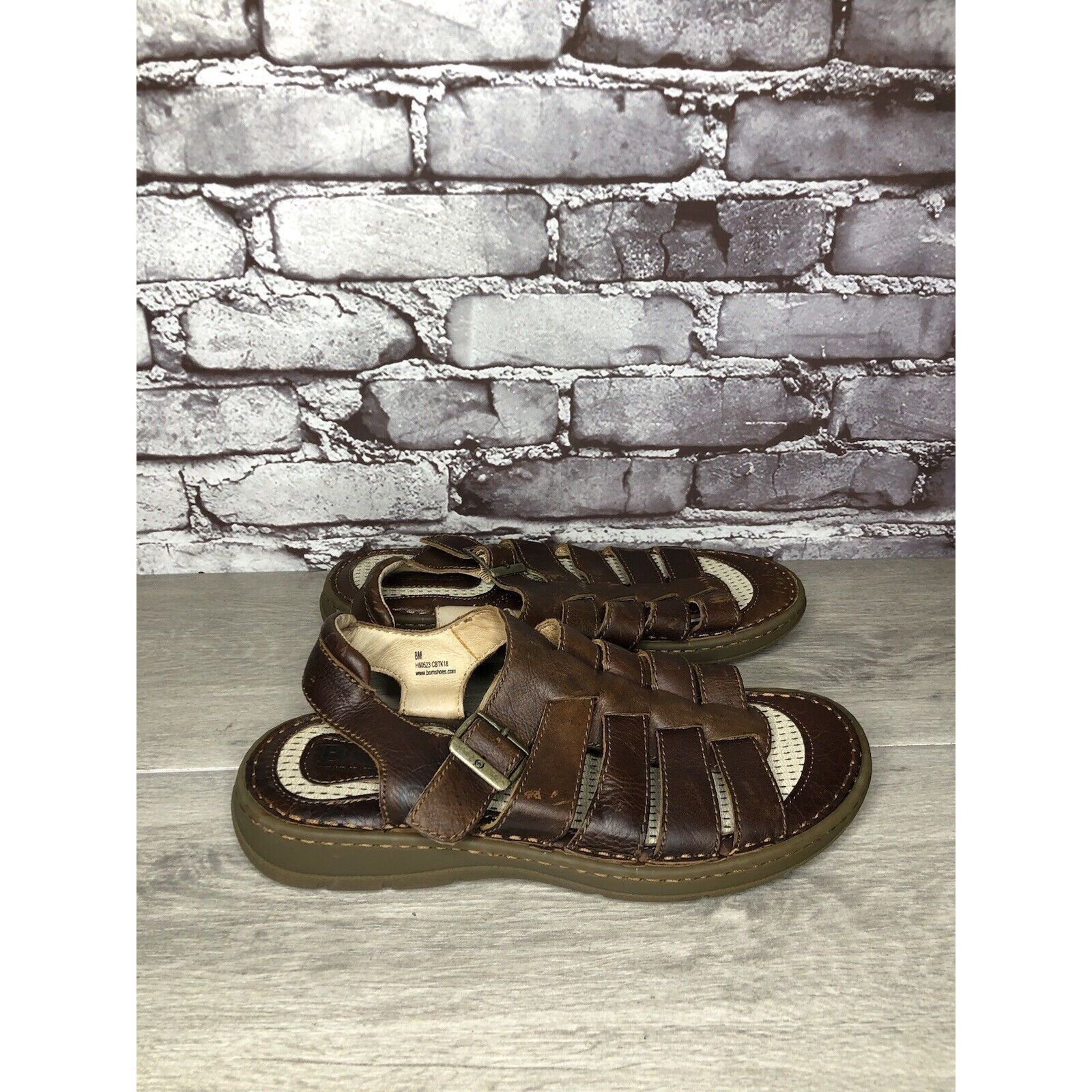 Born Born Brown Leather Fisherman Casual Adjustable Strap Sandals Size US 8 / EU 41 - 10 Thumbnail