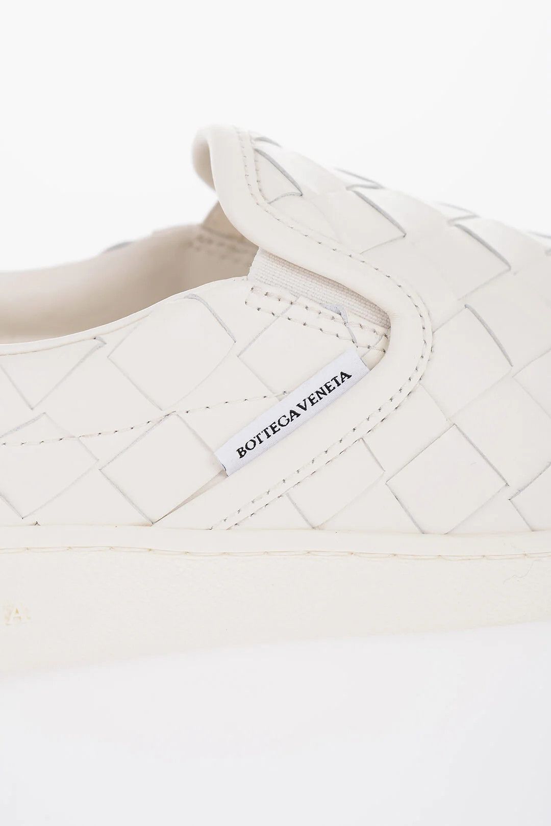 Bottega Veneta og1mm0426 Woven Leather Slip-On Sneakers in White Size US 11 / IT 41 - 2 Thumbnail