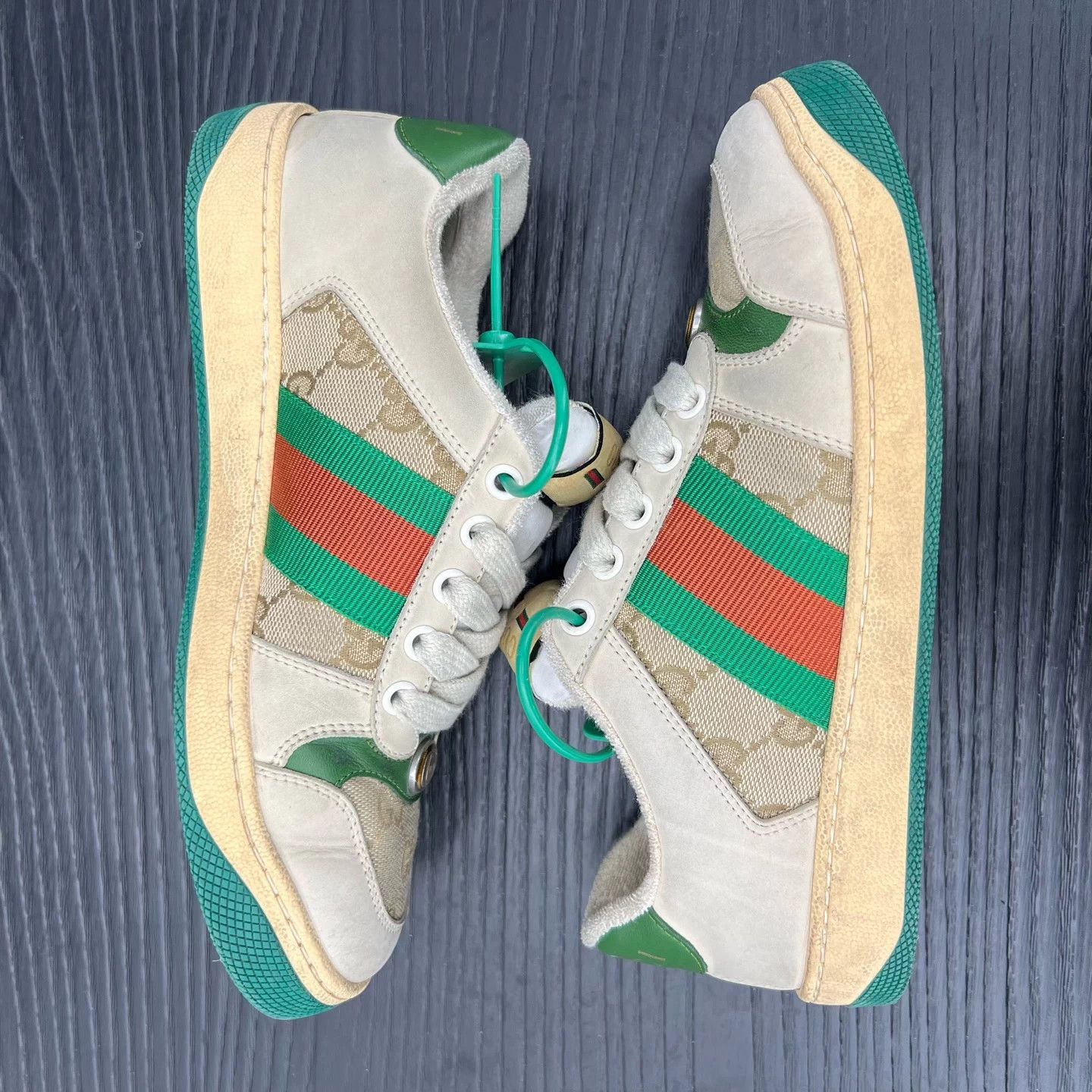Gucci Gucci distressed sneakers women's gray green 35 Size US 5 / IT 35 - 3 Thumbnail