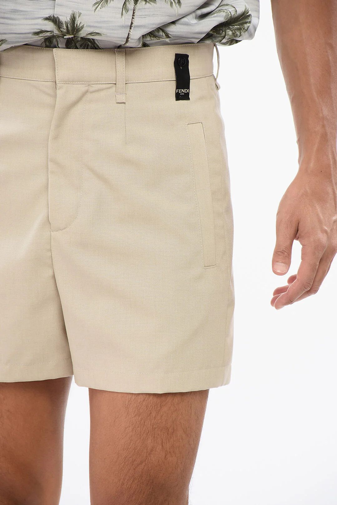 Fendi og1mm0426 Virgin Wool Short in Beige Size US 30 / EU 46 - 3 Thumbnail