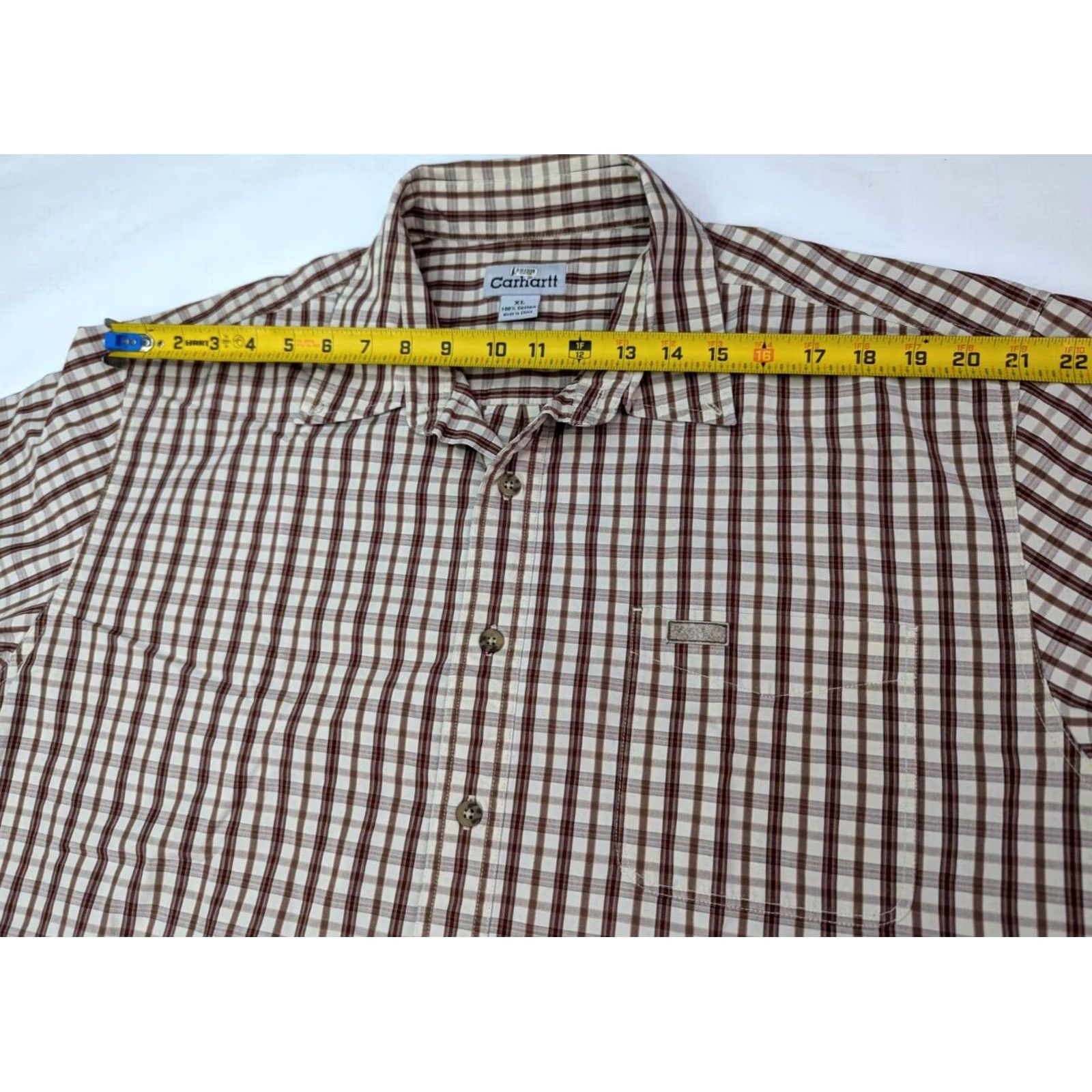 Carhartt Carhartt Short Sleeve Button Shirt Men XL Plaid Brown Work Casual Comfort Size US XL / EU 56 / 4 - 6 Thumbnail