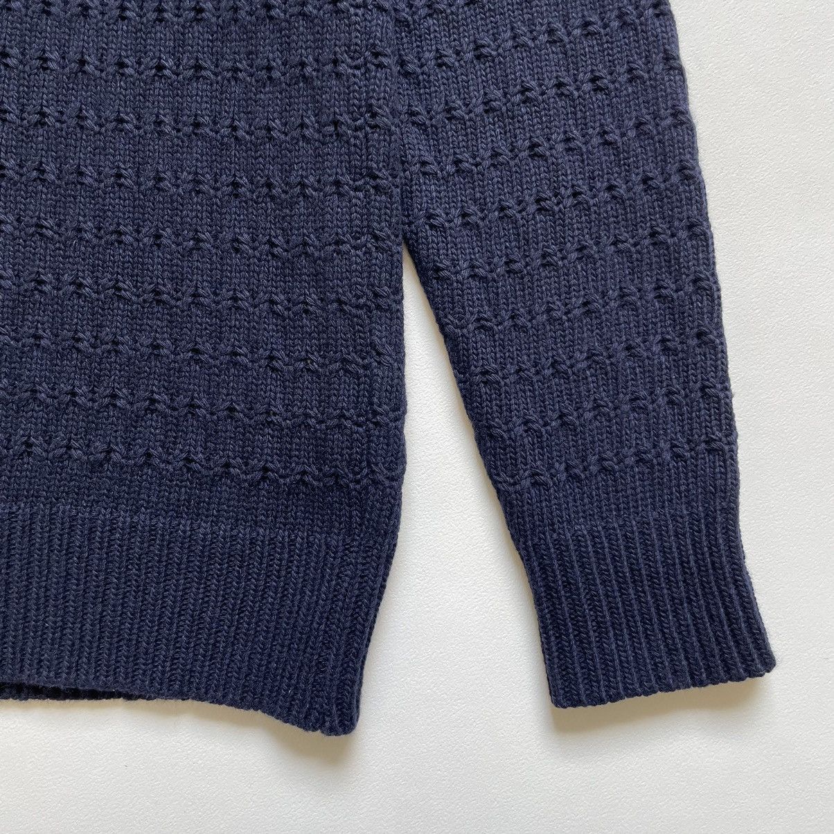 Our Legacy Dark Blue Wool Hole Knit Sweater Size US M / EU 48-50 / 2 - 6 Thumbnail