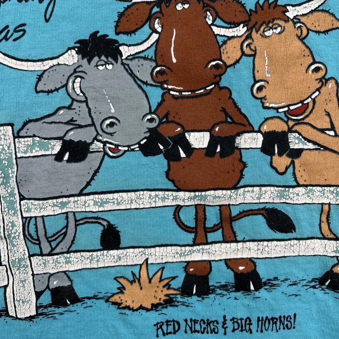 Designer Vintage Big Spring Texas Graphic T-Shirt Cartoon Cows Design Size US M / EU 48-50 / 2 - 4 Thumbnail