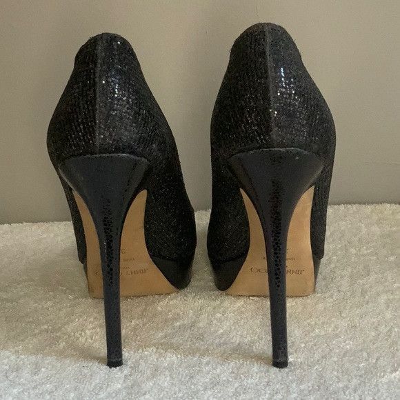 Jimmy Choo Jimmy Choo Black Cosmic Sequin Pumps with a Stiletto Heel Size US 8.5 / IT 38.5 - 4 Thumbnail