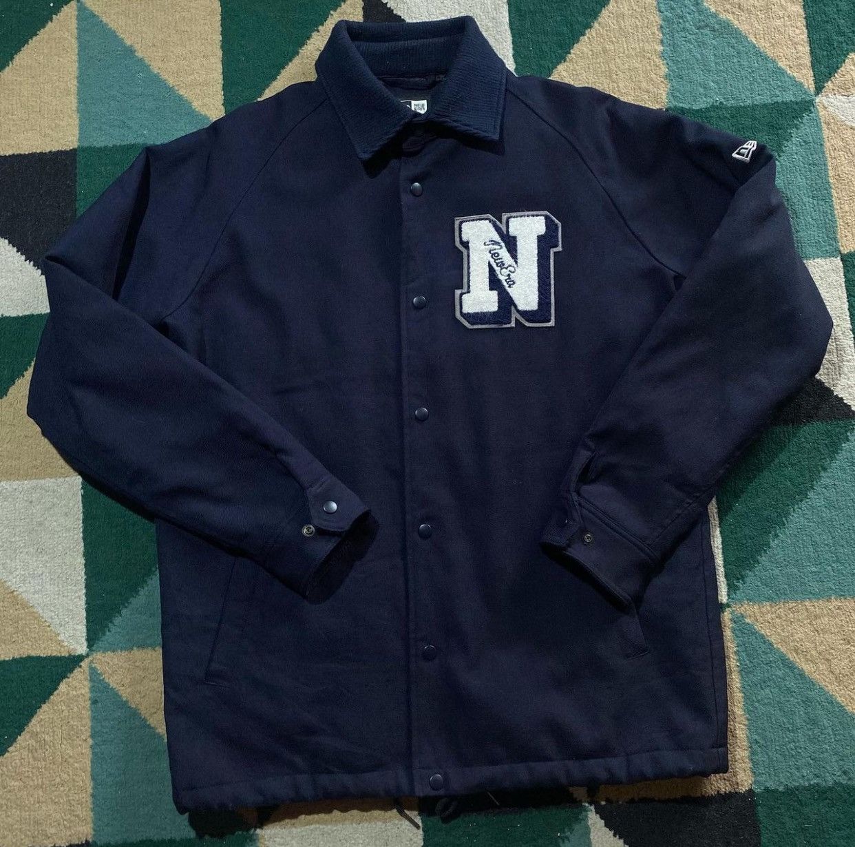 image of New Era Varsity Jacket "wool Thermolite" in Navy, Men's (Size Large)