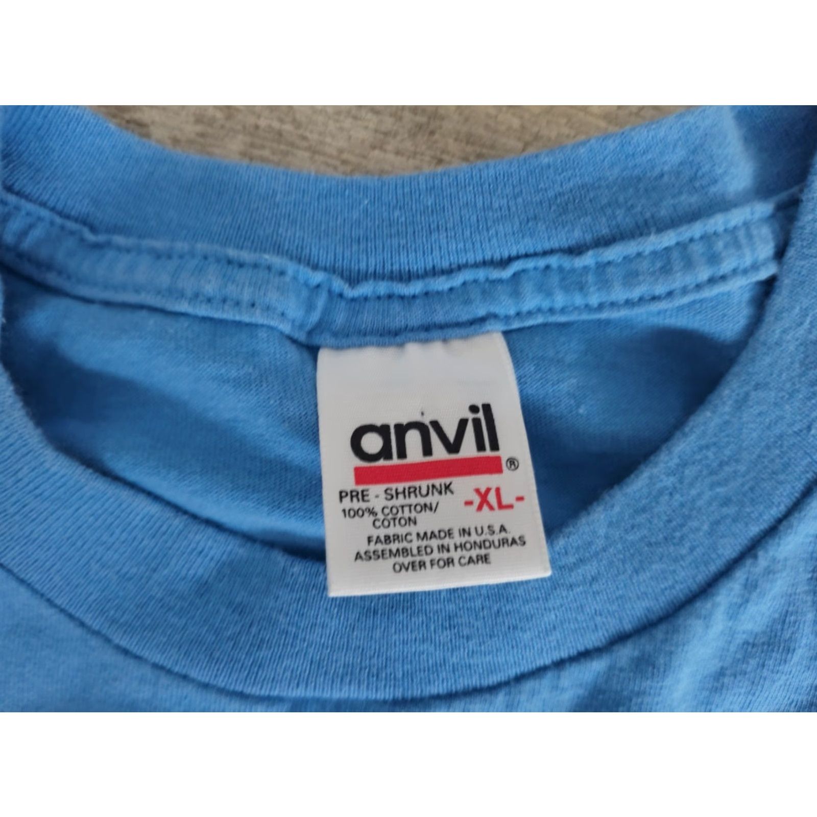 Anvil VINTAGE Anvil New York T-Shirt Unisex Adults XL Blue Floral Embroidered 90s Crew Neck Short Sleeve USA Made Size US XL / EU 56 / 4 - 4 Thumbnail