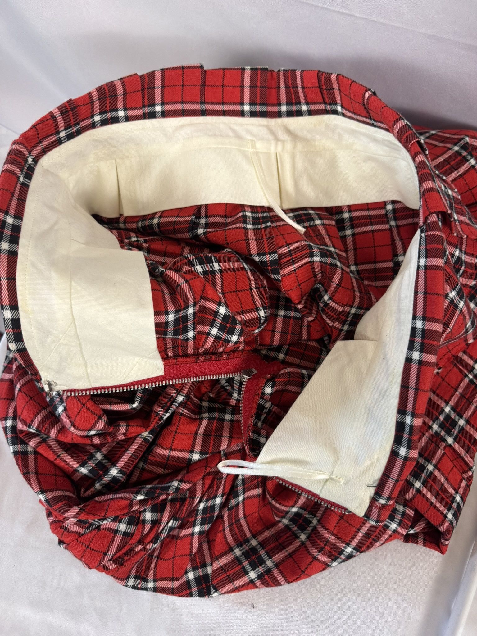 Comme des Garcons Comme des Garçons AD2005 Red Royal Tartan Pleated Skirt Size M / US 6-8 / IT 42-44 - 5 Thumbnail
