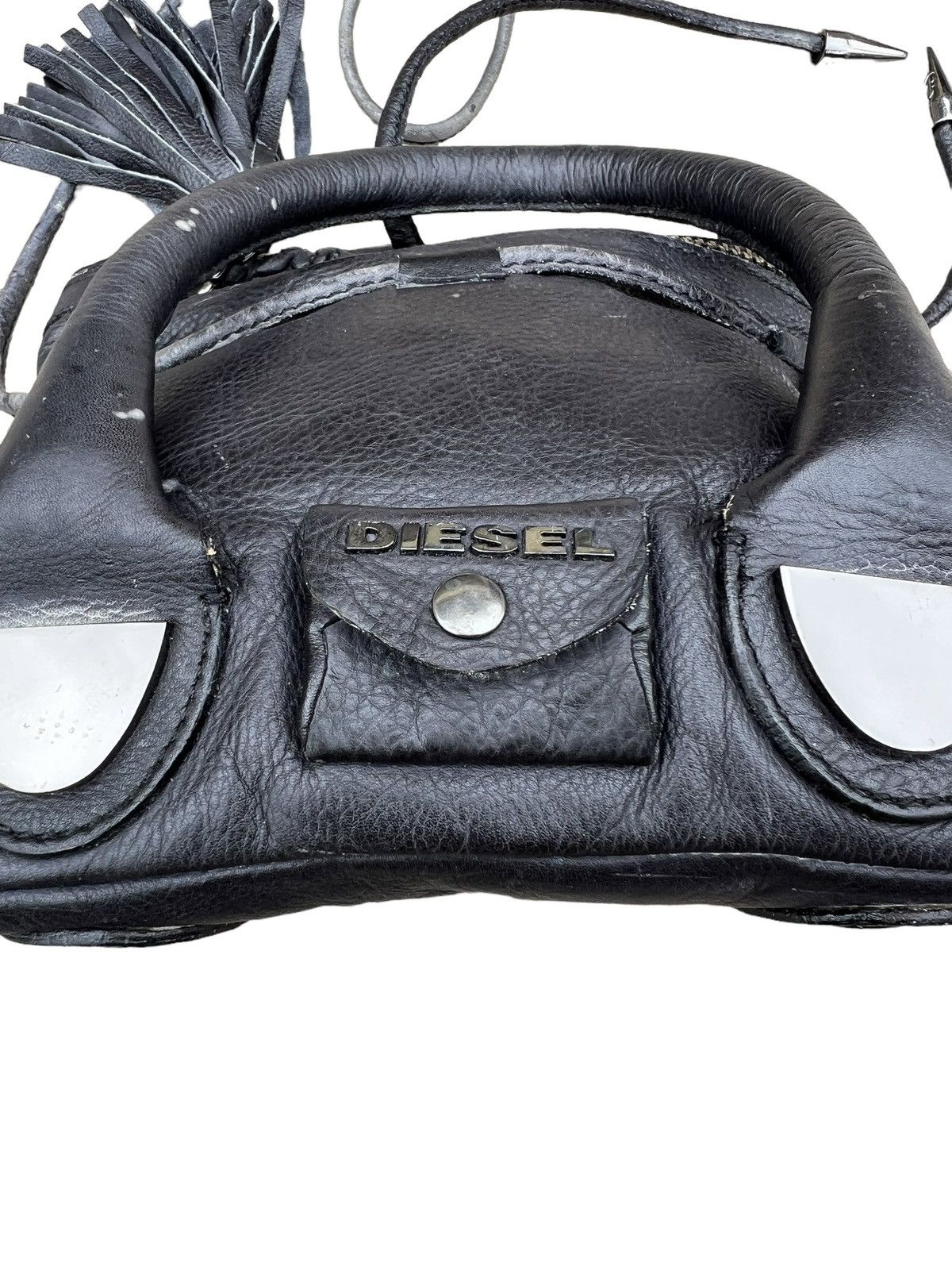 Diesel × Leather RARE Design Diesel Black Leather Mini Bag Size ONE SIZE - 16 Thumbnail