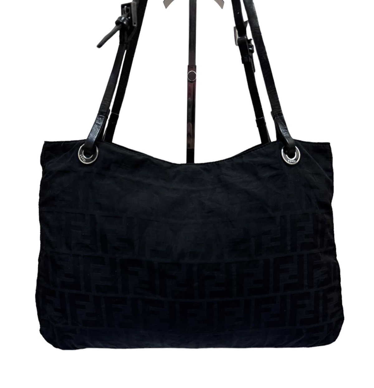 Fendi Authentic🔥Fendi Zucca Black Canvas Tote Bag Size ONE SIZE - 3 Thumbnail
