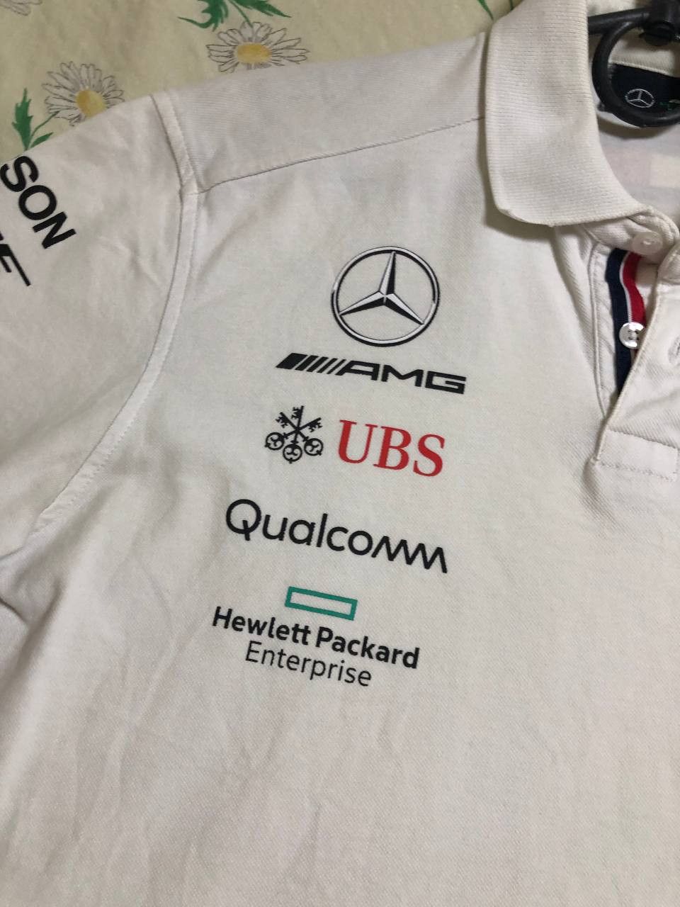 Tommy Hilfiger Tommy Hilfiger Petronas AMG Polo Shirt Mens Large White Fl Size US S / EU 44-46 / 1 - 3 Thumbnail
