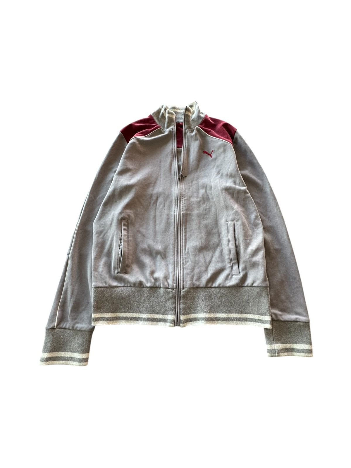 Puma Retro Puma Zip Up Gray/Burgundy Track Jacket Size US L / EU 52-54 / 3 - 1 Thumbnail
