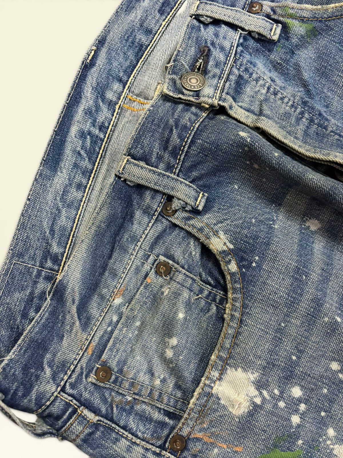 Levi's × Undercover Vtg Levis 501xx Big E Selvedge Splatter Patchwork Boro Jeans Size US 36 / EU 52 - 9 Thumbnail