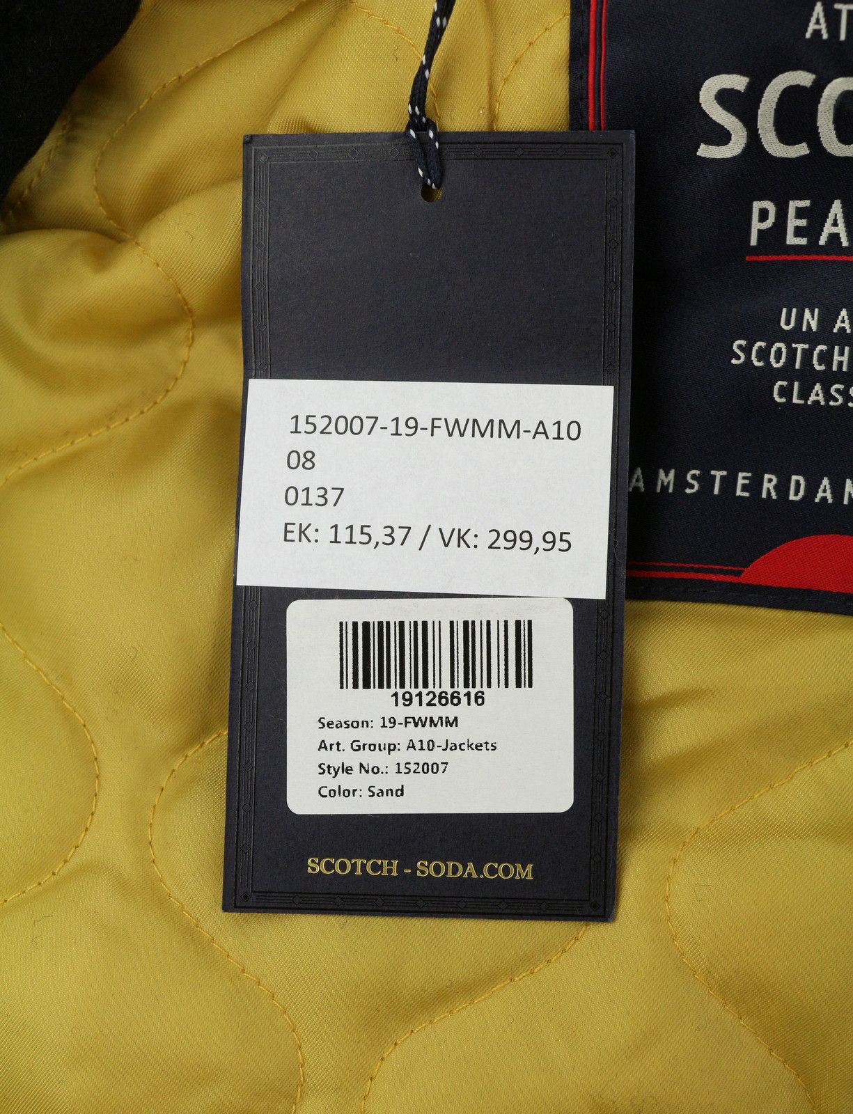 Scotch & Soda ATELIER M Brown Double Collar Drawstring Peacoat 88472 Size US M / EU 48-50 / 2 - 9 Thumbnail