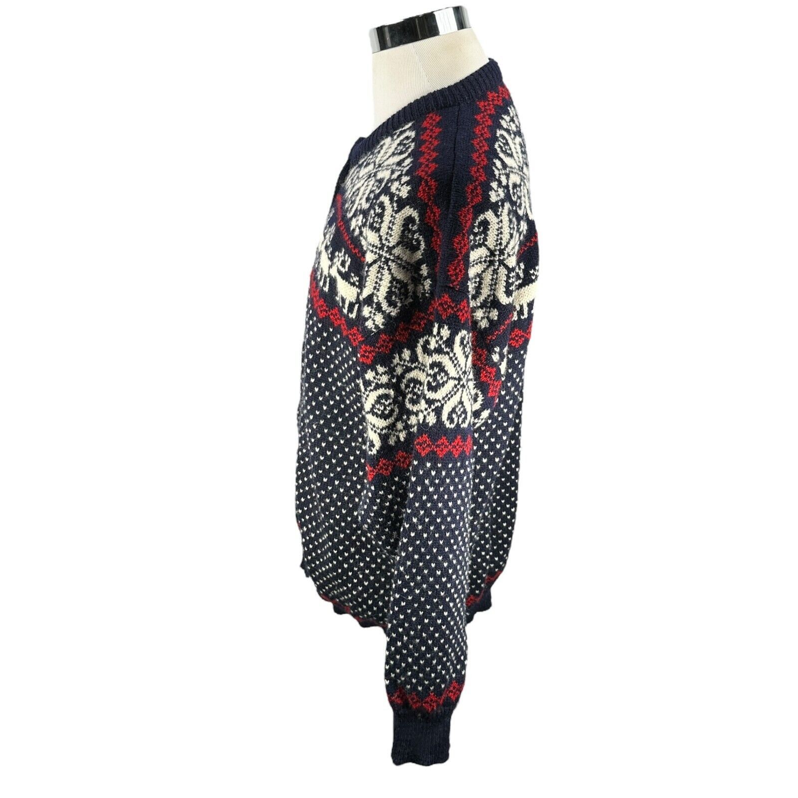 Other Vintage Rauma Cardigan Sweater Men's Medium Blue Red Wool Size US M / EU 48-50 / 2 - 2 Thumbnail