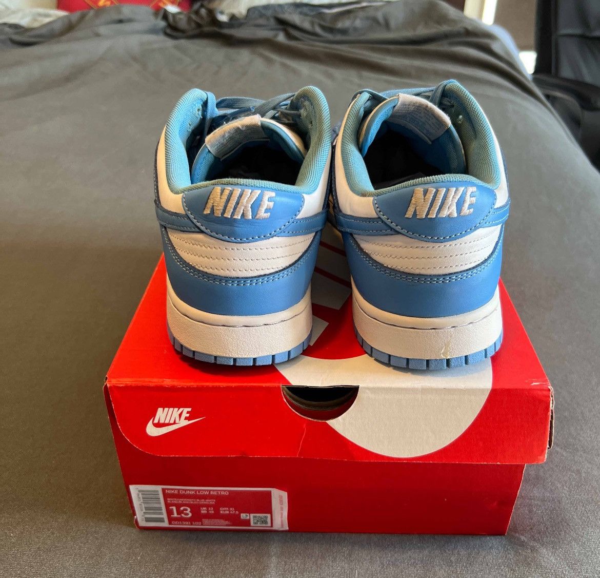 Nike Nike Dunk Low Retro UNC Size 13 DD1391 102 Size US 13 / EU 46 - 4 Thumbnail