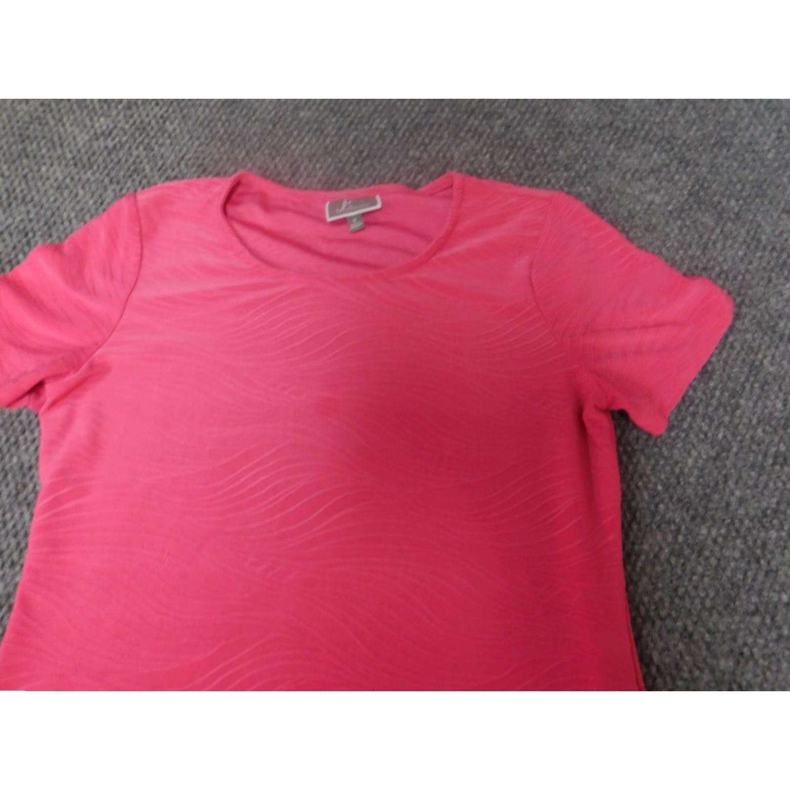 JM Collection JM Collection Shirt Womens Small Pink Polyester Stretch Crew Neck Pullover Casual Blouse Size S / US 4 / IT 40 - 4 Thumbnail