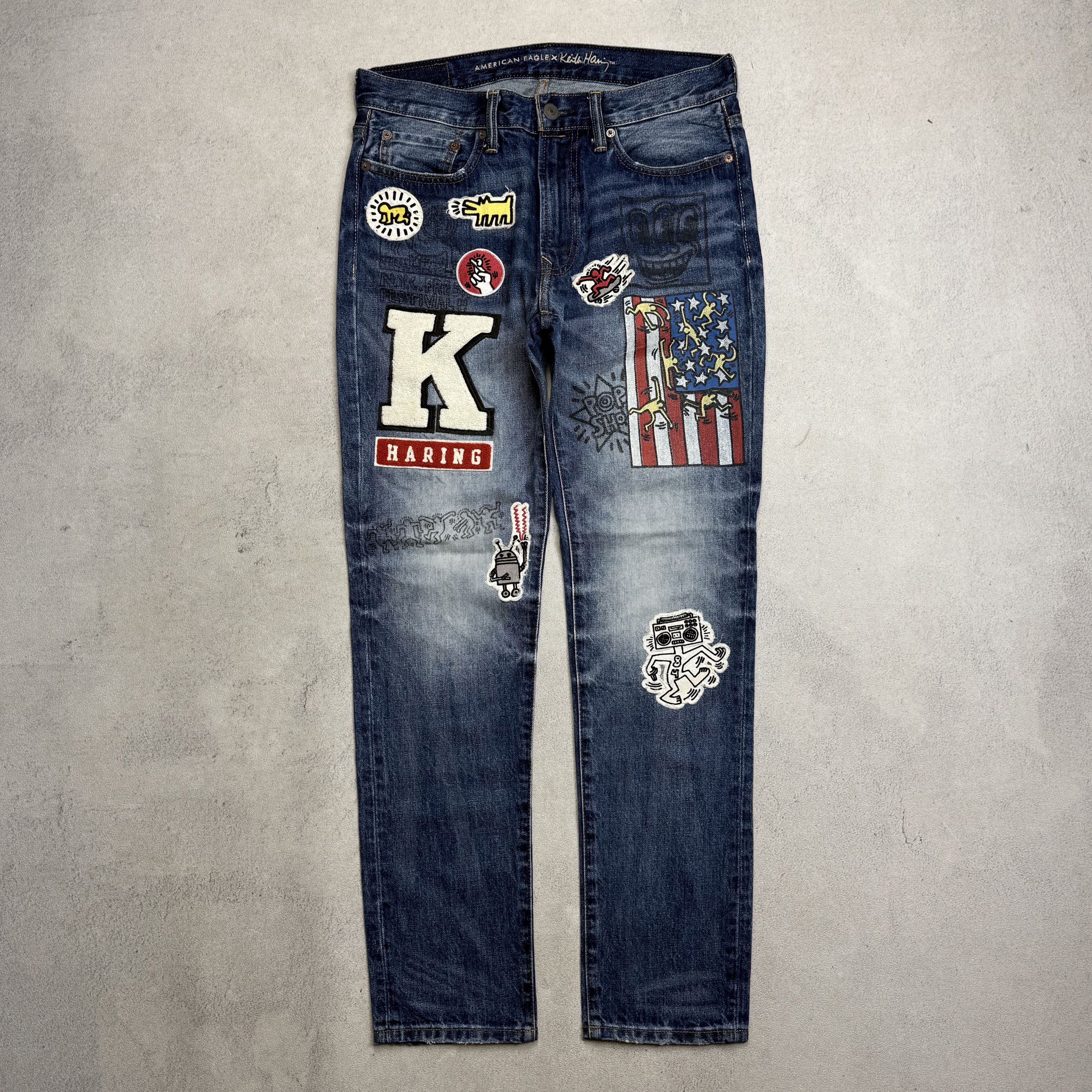 Keith Haring American Eagle x Keith Haring Patches Slim Fit Jeans Size US 30 / EU 46 - 1 Thumbnail