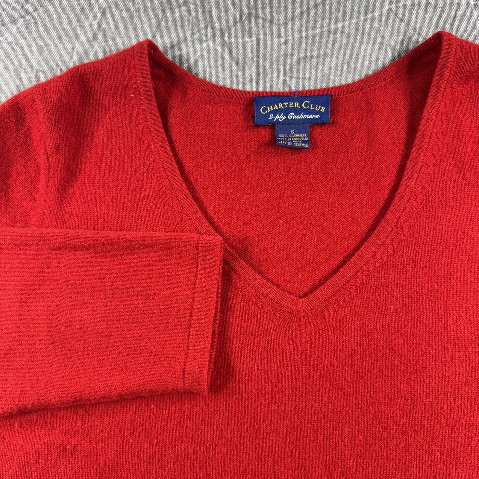 Charter Club Charter Club Sweater Women's S Red 2 Ply Cashmere Crewneck Size S / US 4 / IT 40 - 1 Thumbnail