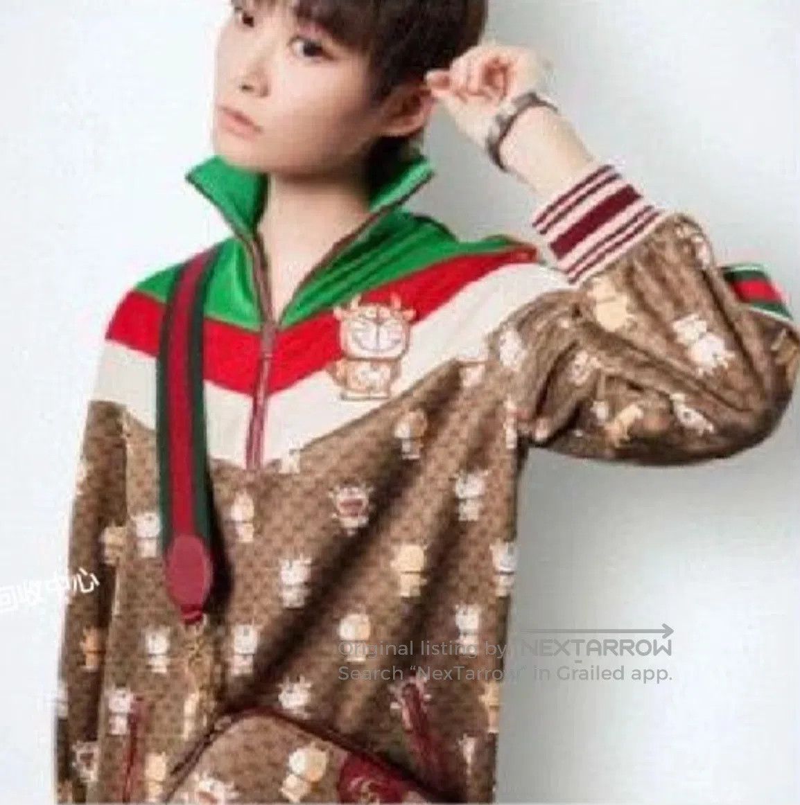 Gucci Guicci Doraemon Double G Full Logo Striped Red and Green T Size US S / EU 44-46 / 1 - 8 Thumbnail