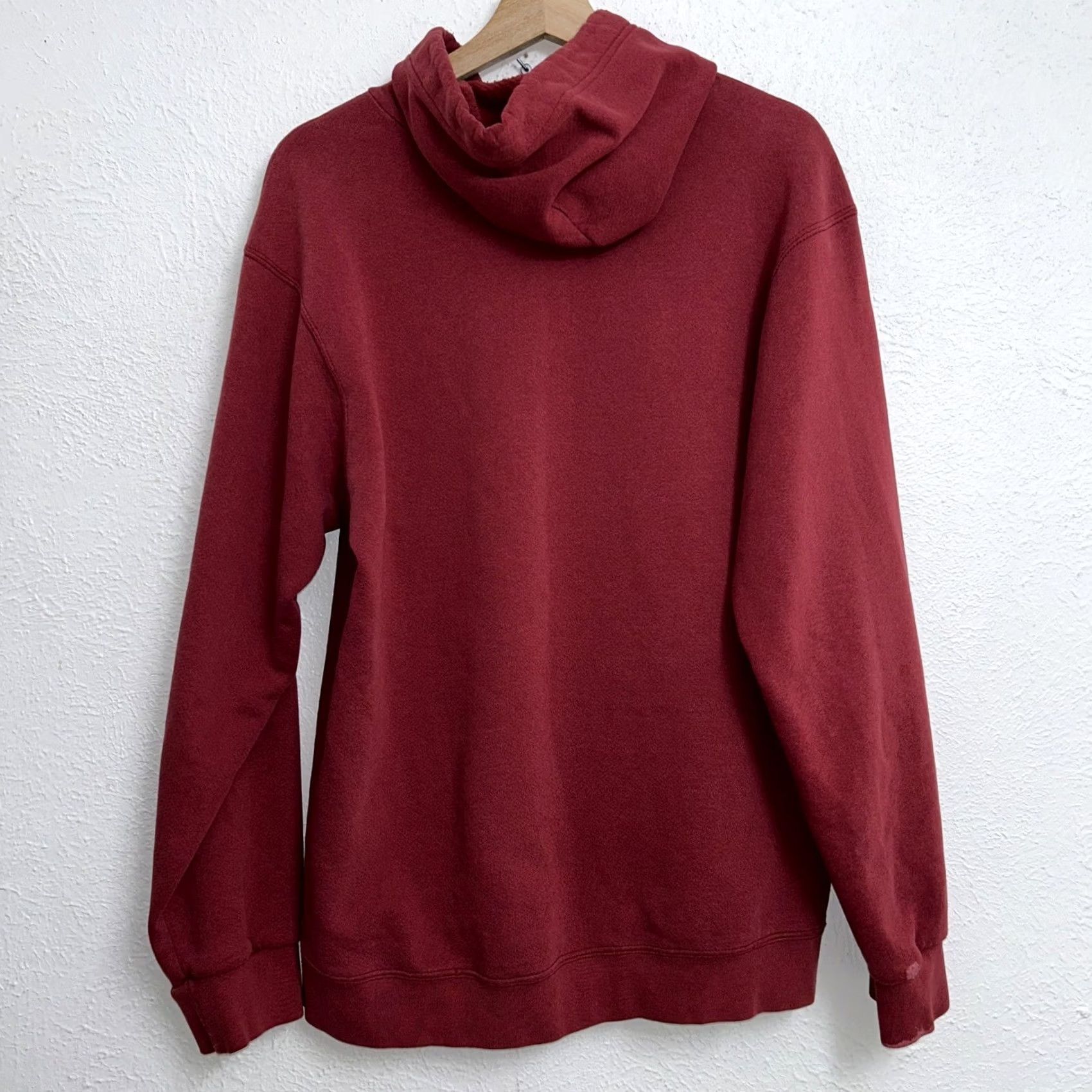 Nike VINTAGE Nike Center Swoosh Hoodie Burgundy Fleece Sweatshirt Men’s Medium 90s Hip Hop Retro Streetwear Sportswear Size US M / EU 48-50 / 2 - 2 Thumbnail