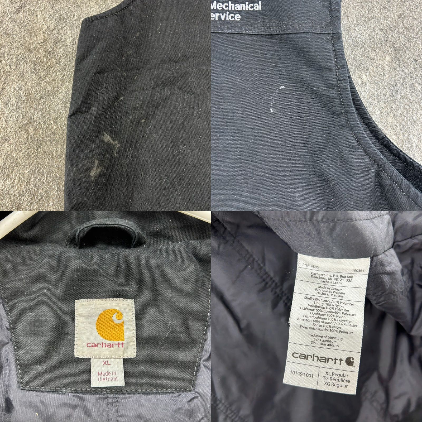 Carhartt VINTAGE Carhartt Vest Parka Mens XL Black Canvas Quick Duck Workwear Pockets Logo Size US XL / EU 56 / 4 - 8 Thumbnail