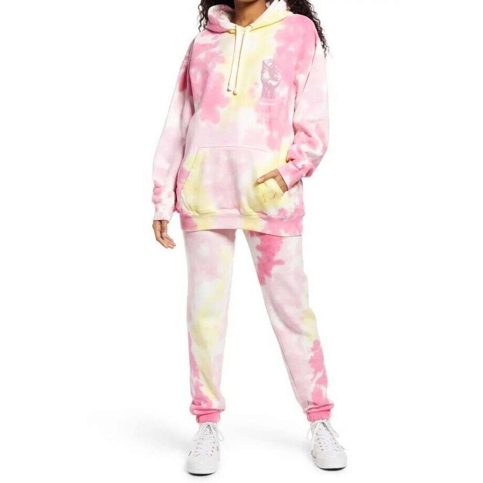 Cross Colours Cross Colours Women Pink Tie Dye Sporty Sweatpants Size L Size 33" - 1 Thumbnail