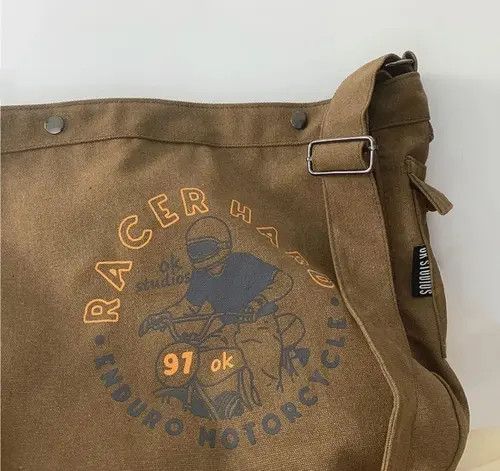 Japanese Brand 90s retro cartoon graphic canvas shoulder bag crossbody y2k Size ONE SIZE - 5 Thumbnail
