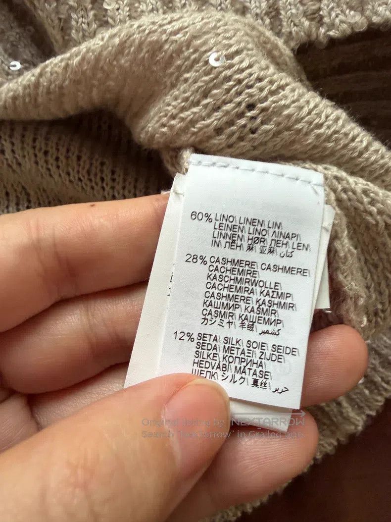 Brunello Cucinelli Brunello Cucinelli All Sequin Linen + Cashmere + Silk Knit Size M / US 6-8 / IT 42-44 - 6 Thumbnail