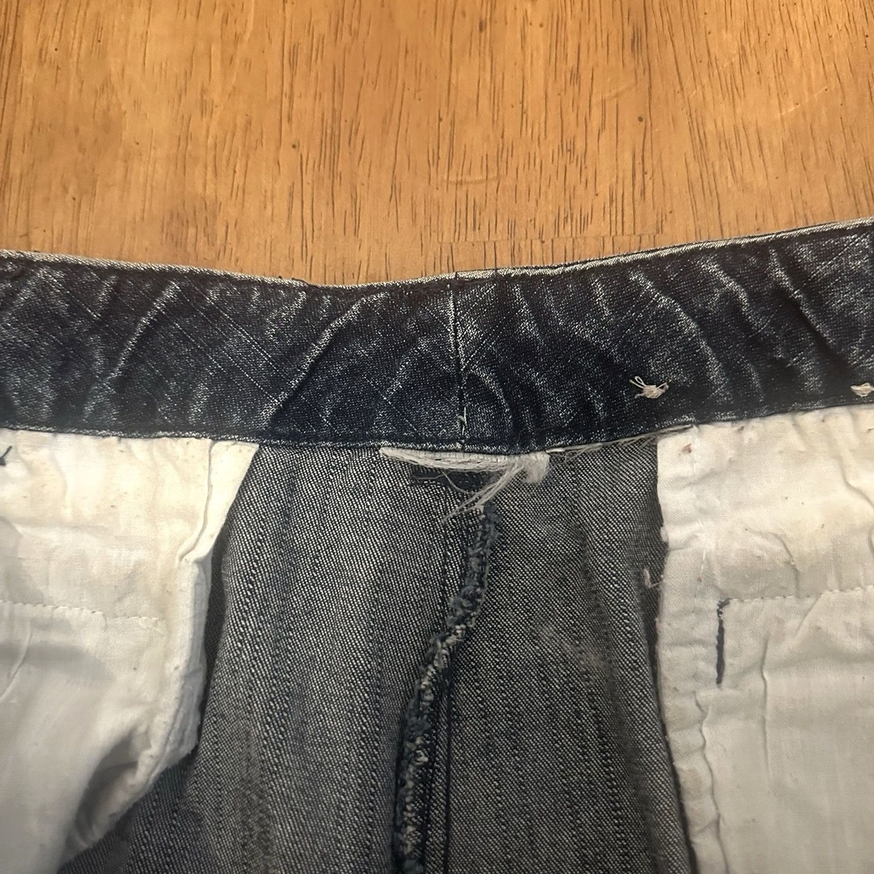 Vintage VINTAGE Sailor Denim Jeans 33x30 70s 80s Workwear Straight Wide Leg Blue Talon Size US 33 - 5 Thumbnail