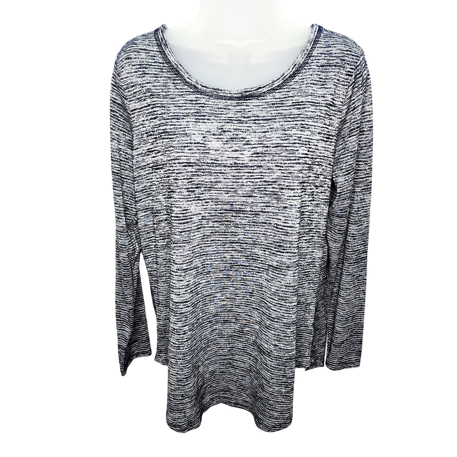 Athleta Athleta Navy Blue & Gray Breezy Cutout Long Sleeve Top Size L / US 10 / IT 46 - 1 Thumbnail