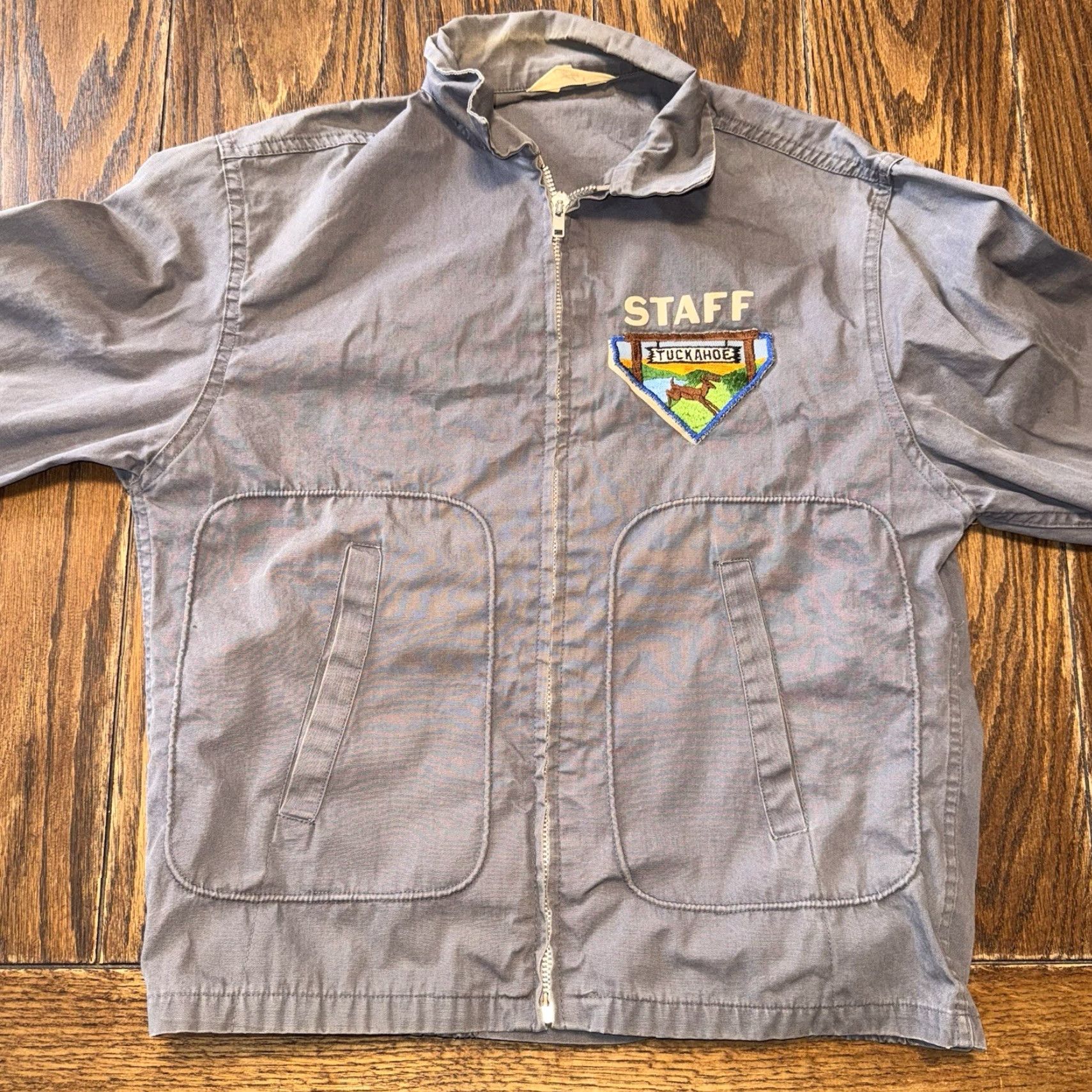 Vintage VINTAGE Dan River Cotton Jacket Size S Gray USA Made Parka Band Graphic Logos Men Slim All Seasons Full Zip 50s 60s Tuckahoe Staff Size US S / EU 44-46 / 1 - 2 Thumbnail