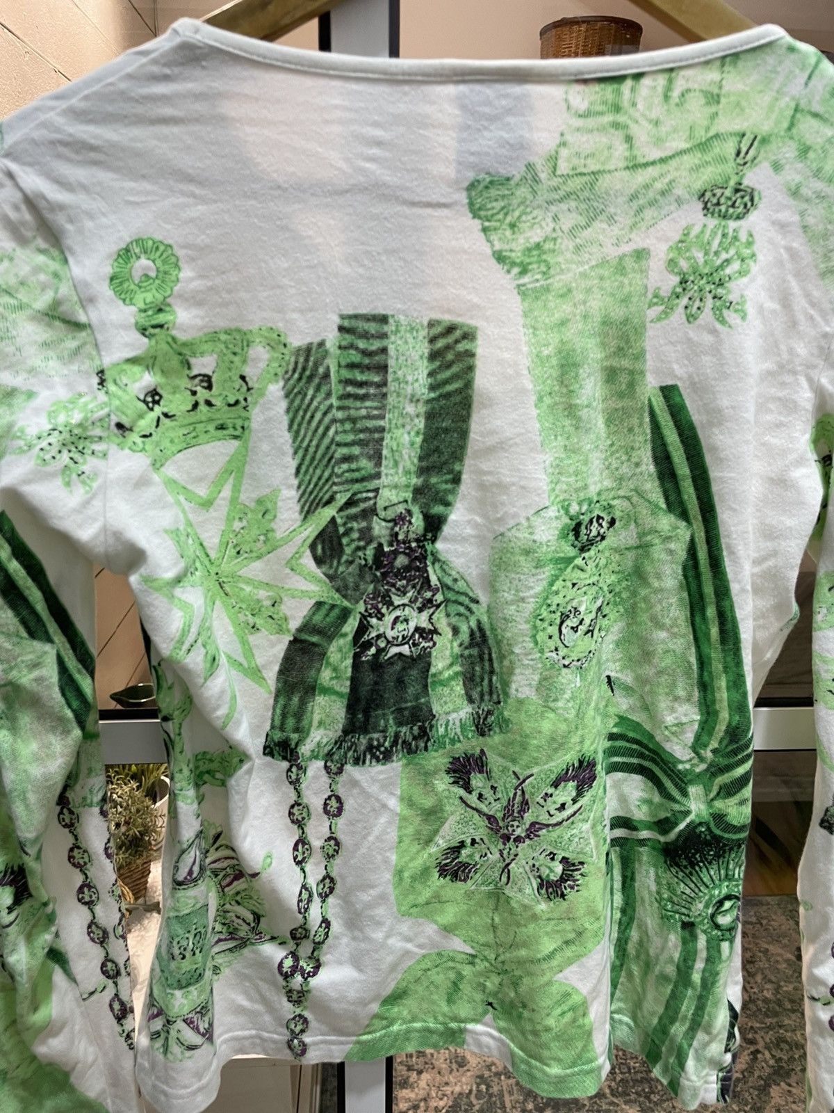 Japanese Brand Save The Queen Italian Designer Mesh Tatoo L/S Shirt (Lycra) Size US L / EU 52-54 / 3 - 12 Thumbnail