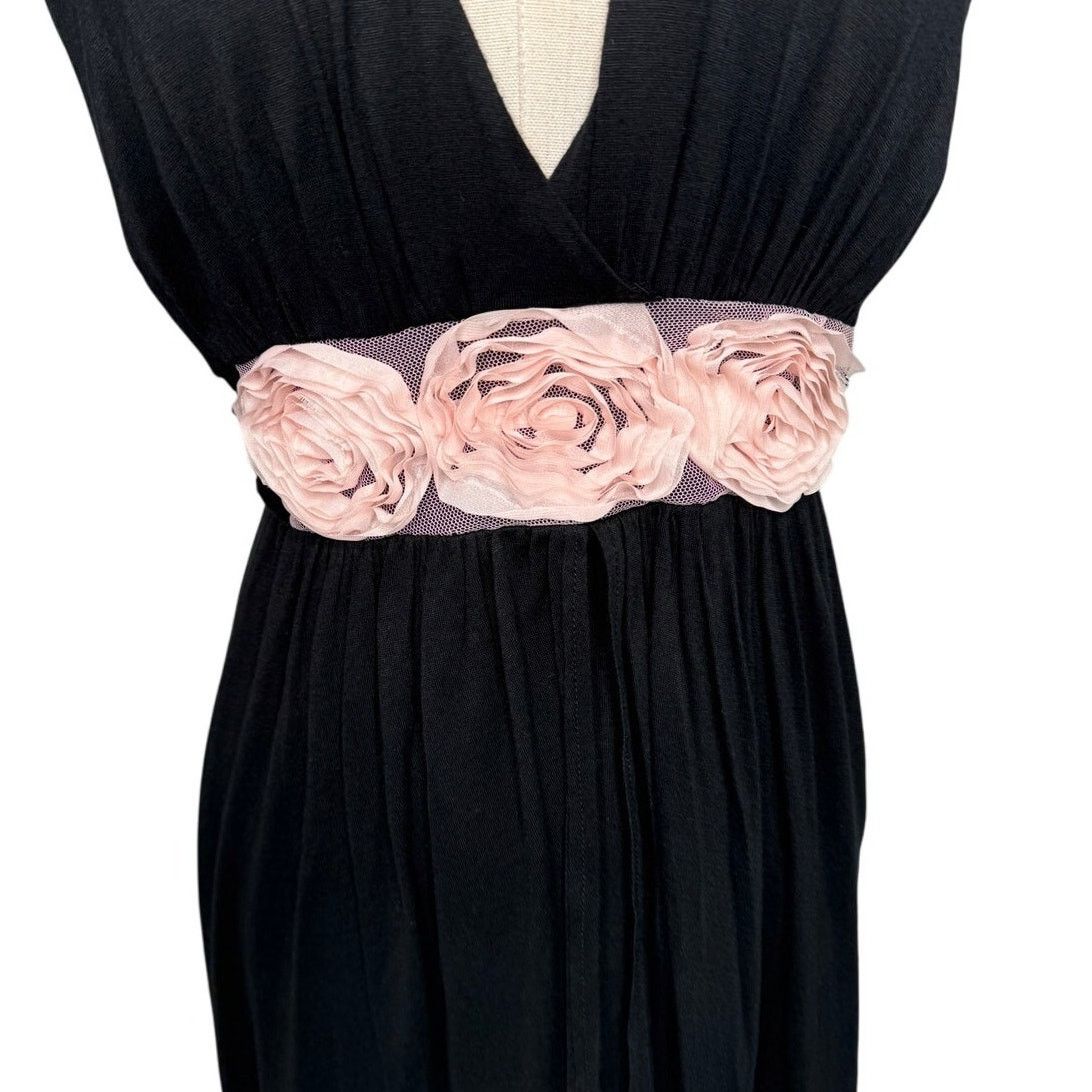 Vintage Vintage 80s deep V rosette tie back party dress size M/L Size M / US 6-8 / IT 42-44 - 4 Thumbnail