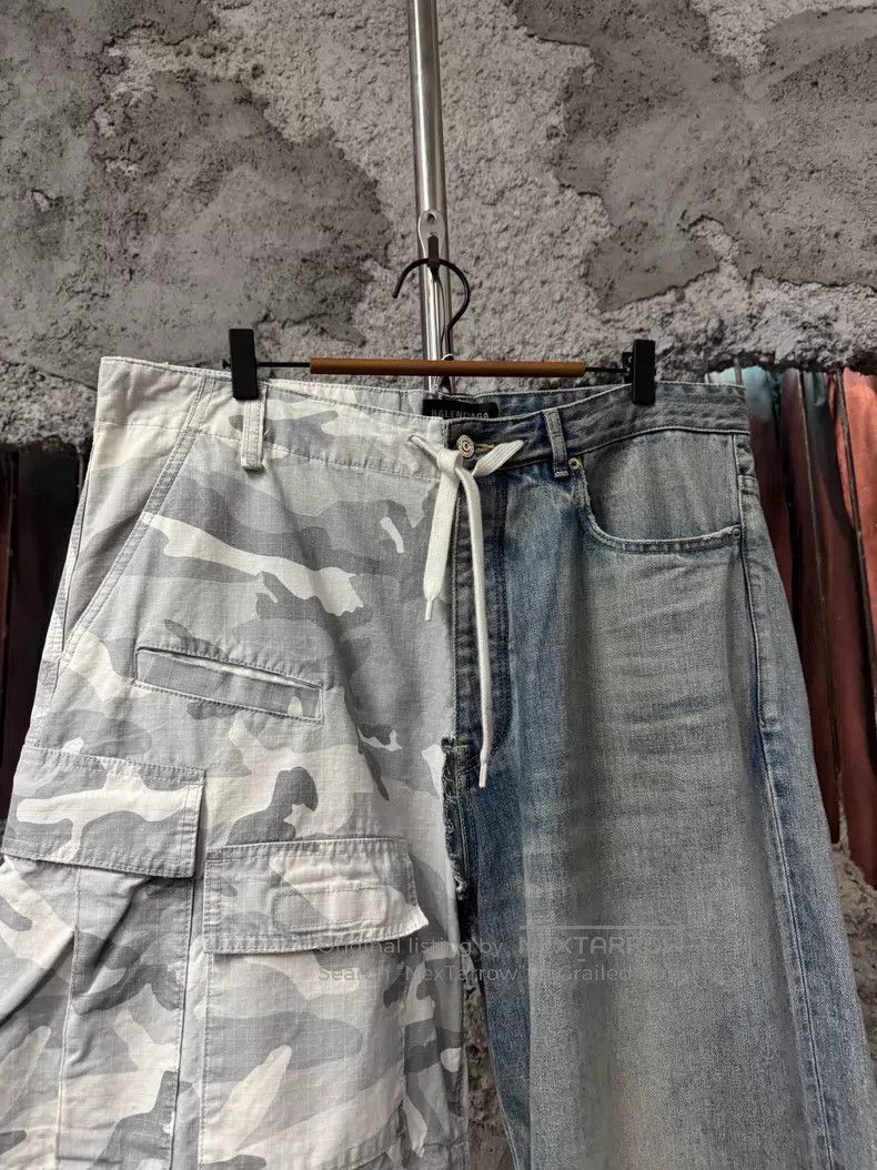 Balenciaga Balenciaga size XS Camouflage Patchwork Denim Cargo Pants Size US 26 / EU 42 - 4 Thumbnail