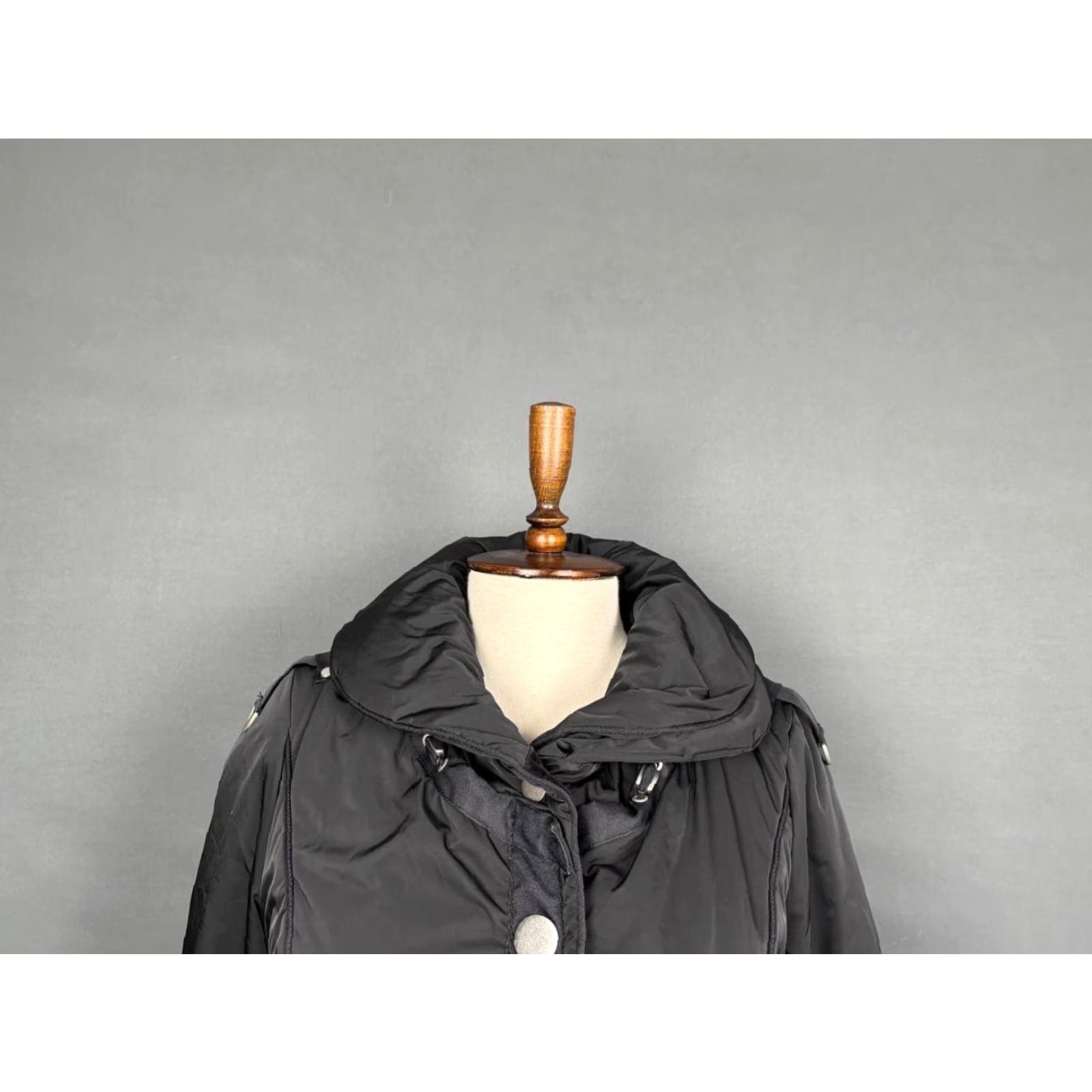Vintage Girbaud Parka Jacket Women Long Black Polyester Zip Size 26 Coat Size 4XL / US 24-26 - 6 Thumbnail