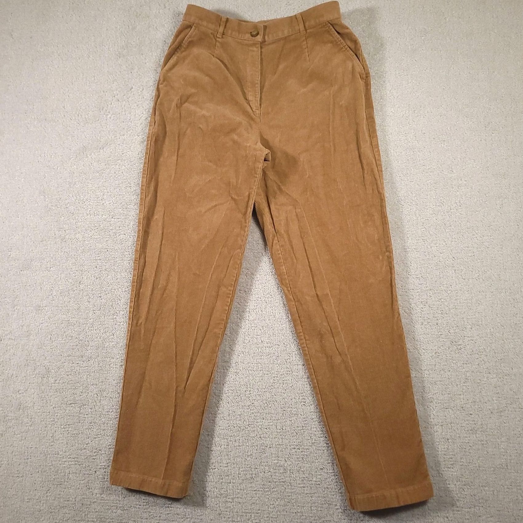 Vintage L.L.Bean Pants Womens 12 Tall Corduroy Original Fit Stretch Brown Camel Tapered Inseam 31in Zip Back Pocket Women Mens Girls Size 34" / US 12 / IT 48 - 2 Thumbnail