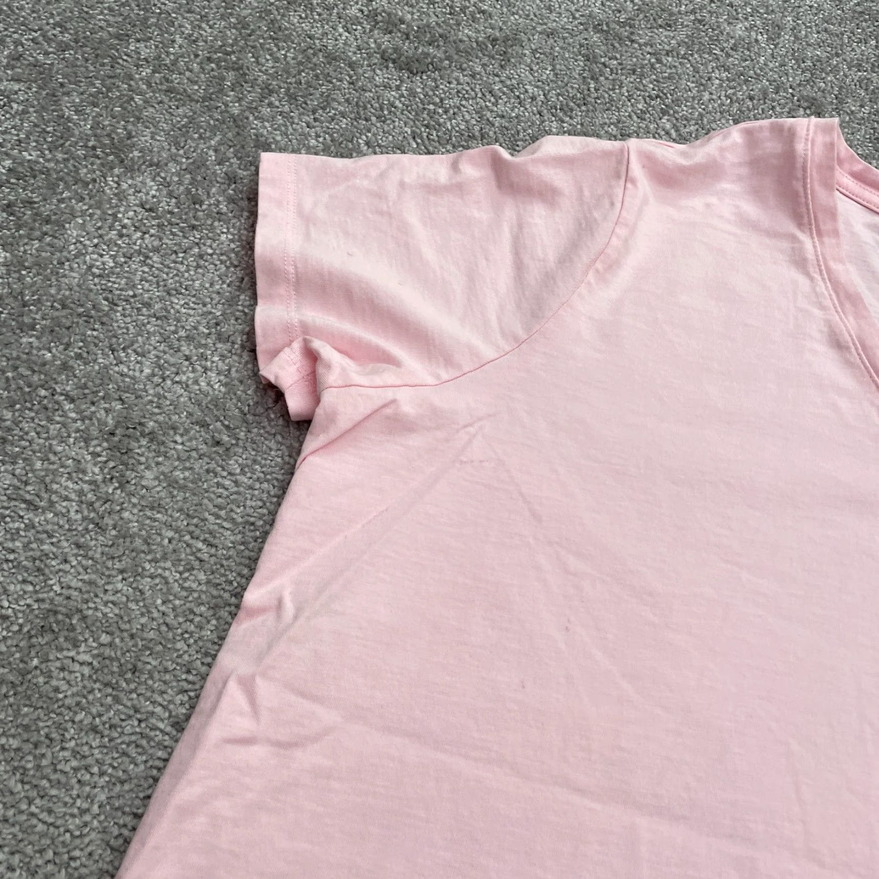 Lands' End Lands' End Womens T-Shirt Pink V-Neck Short Sleeve Cotton Basic Tee XLP Plus Size Adult Womens Top Size XL / US 12-14 / IT 48-50 - 5 Thumbnail