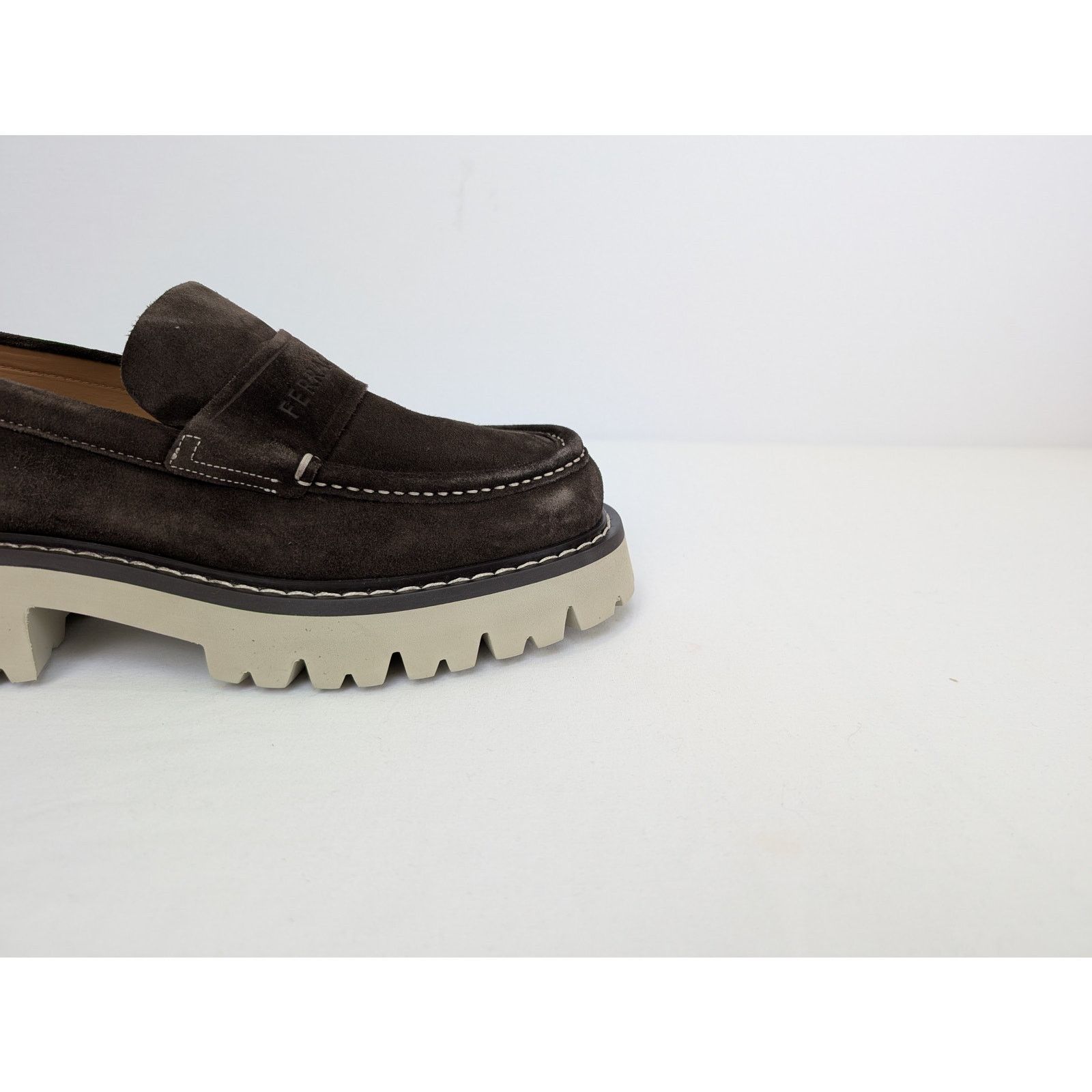 Salvatore Ferragamo o1rshd1 New Biscot Calf Suede Boots in Brown Size US 10 / EU 43 - 3 Thumbnail