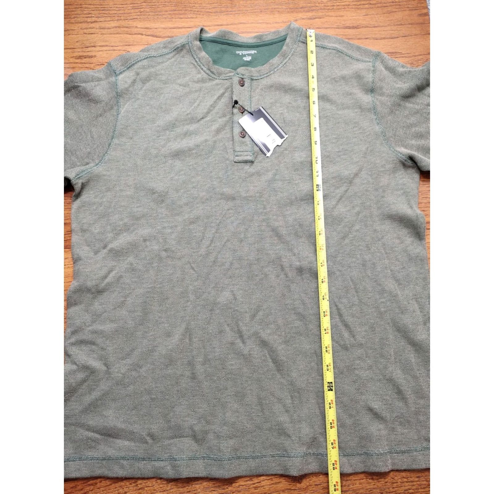 Roundtree & Yorke VINTAGE Roundtree & Yorke Knit Green Long Sleeve Thermal Henley Shirt Mens L Size US L / EU 52-54 / 3 - 7 Thumbnail