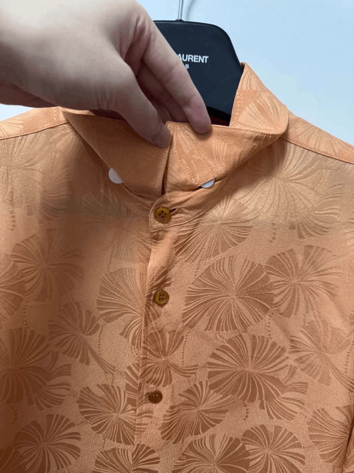 Sz 37 Saint Laurent Paris 20SS Flower Pattern Silk Shirt