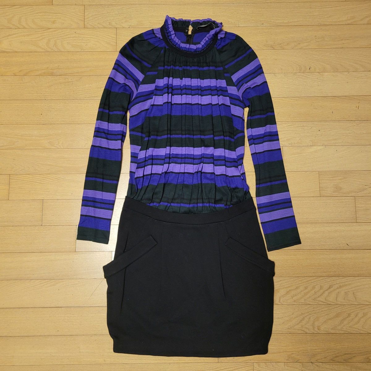 image of Balenciaga Balenziaga By Nicolas Ghesquiere 08Ss Hybrid Dress in Purple, Women's (Size XS)