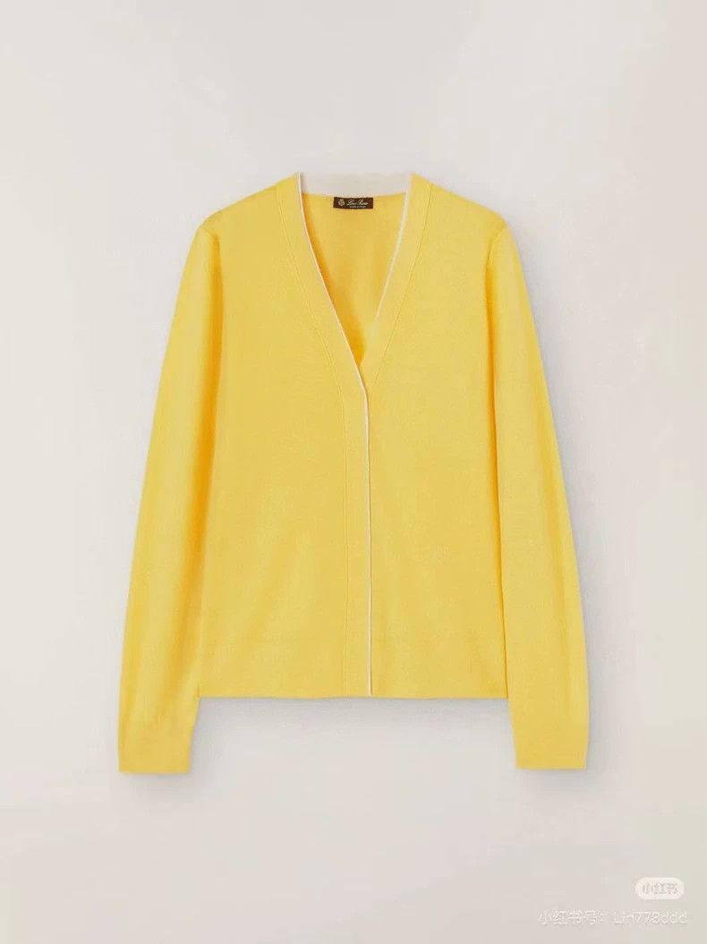 Other LORO PIANA Yellow and white striped knit cardigan Size XS / US 0-2 / IT 36-38 - 7 Thumbnail