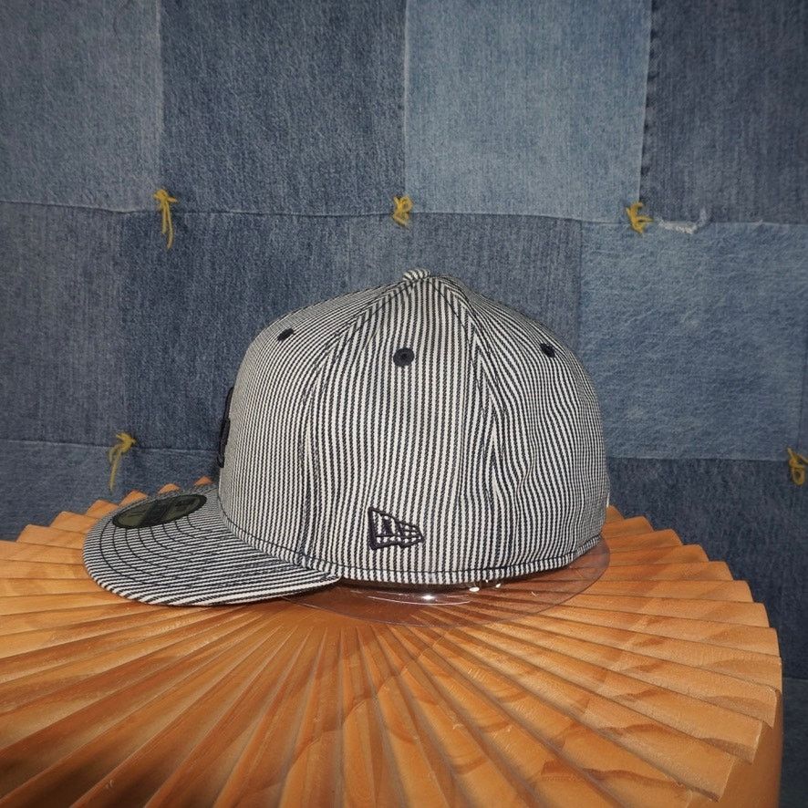 New Era 7 5/8 -Vintage Y2K Los angeles LA dodgers stripe 00s MLB hat Size ONE SIZE - 3 Thumbnail