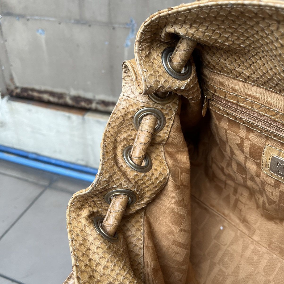 Furla Furla Carmen Python-Embossed Leather Shoulder Bag Size ONE SIZE - 8 Thumbnail