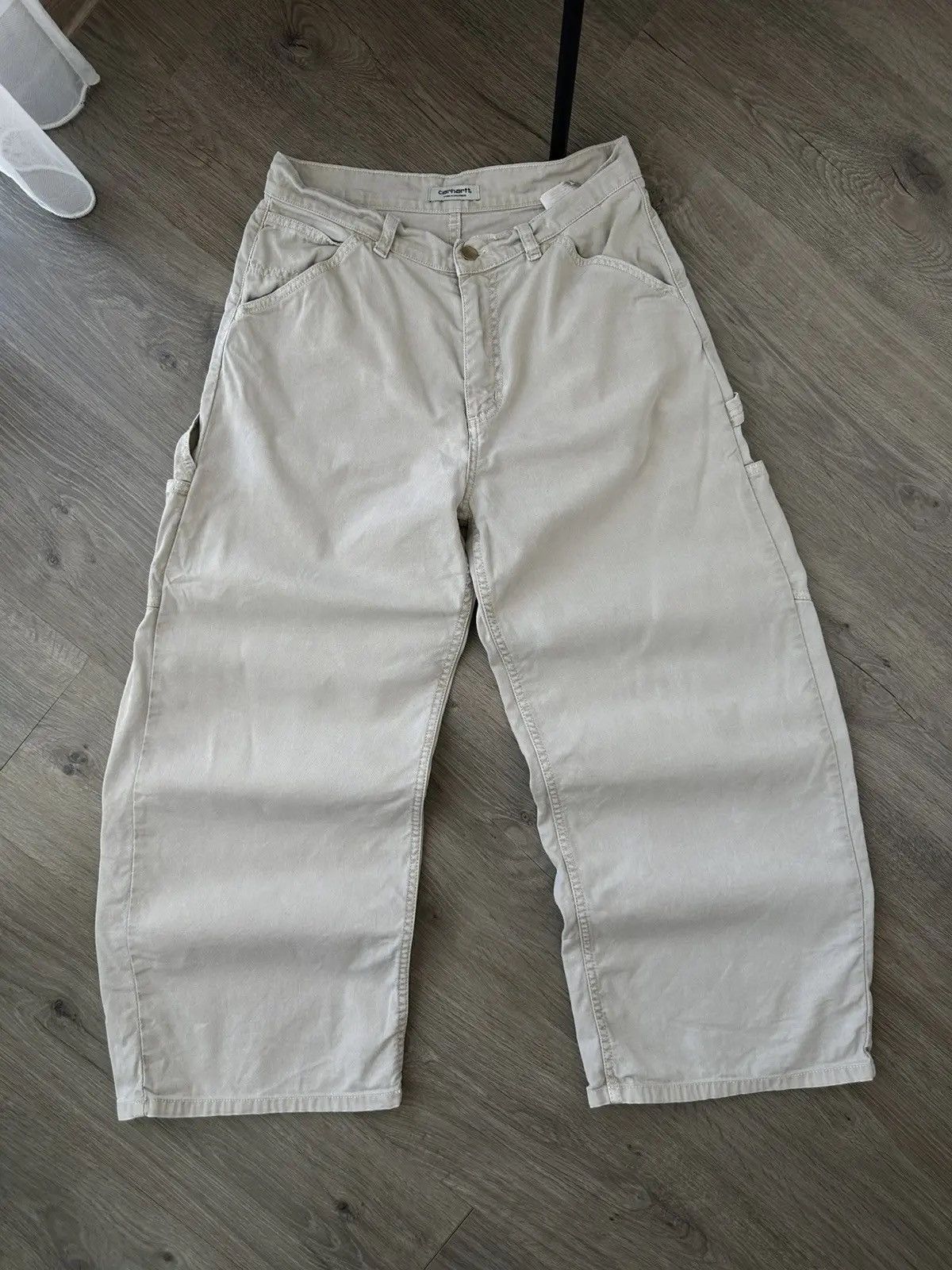 Carhartt Wip Vintage Carhartt Cropped Beige Wide Carpeted Women Pants Size US 27 - 10 Thumbnail